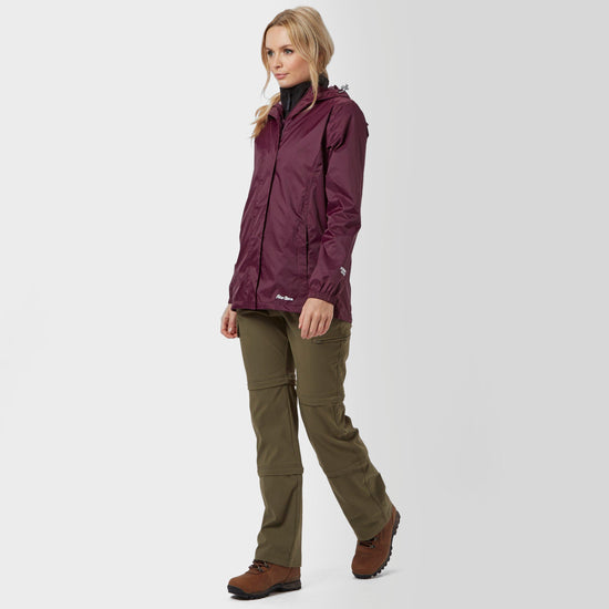 Womens Packable Hooded Jacket Plum