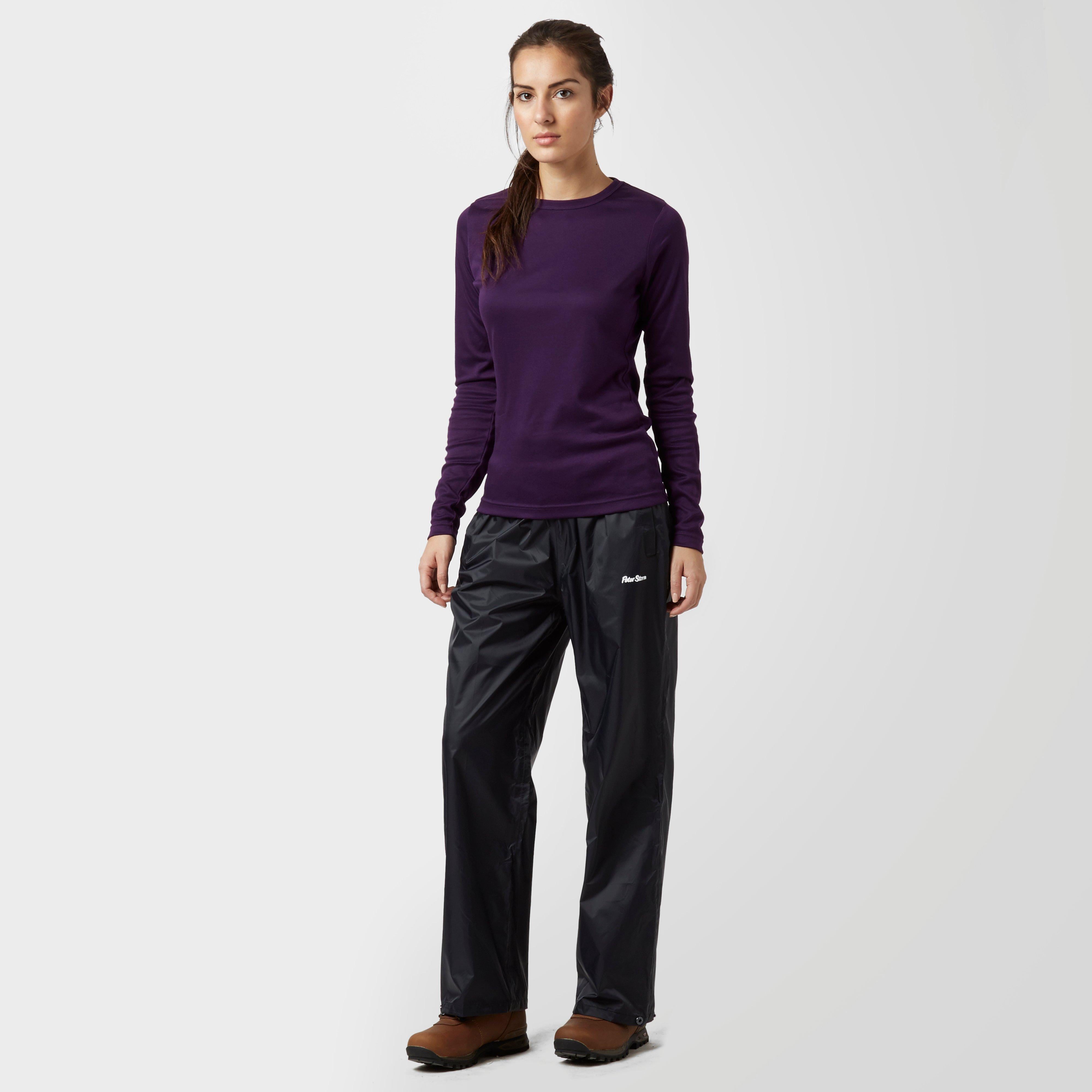 Womens Packable Waterproof Pants Black