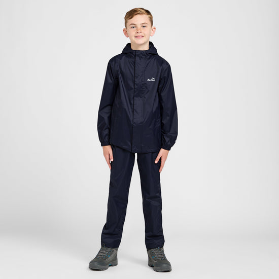 Kids Packable Waterproof Jacket Navy