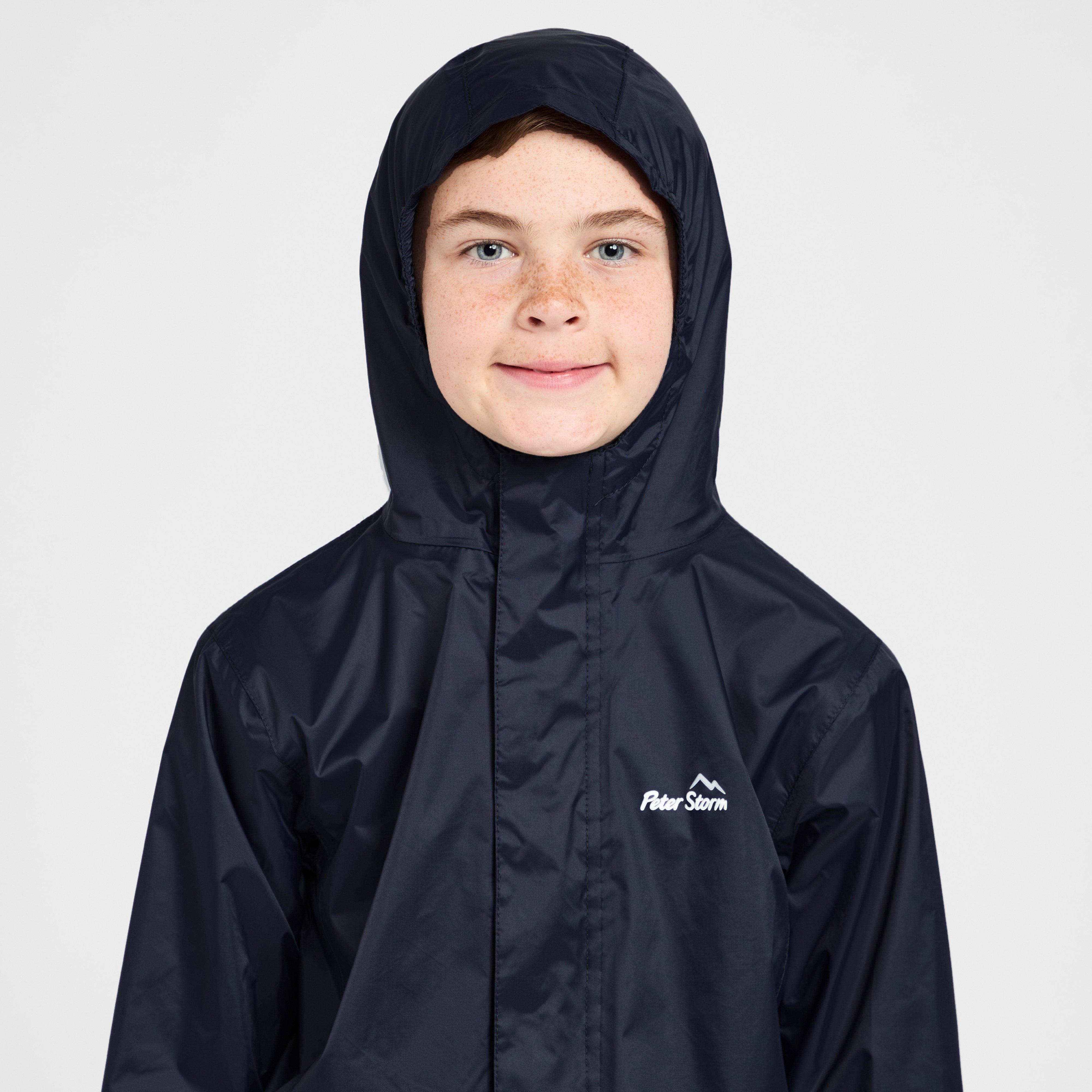 Kids Packable Waterproof Jacket Navy