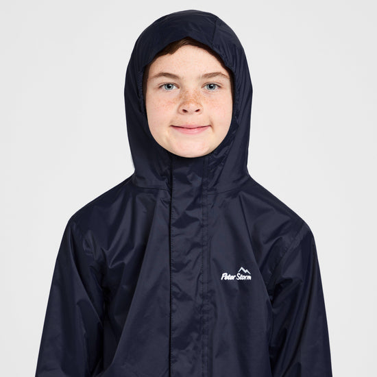 Kids Packable Waterproof Jacket Navy