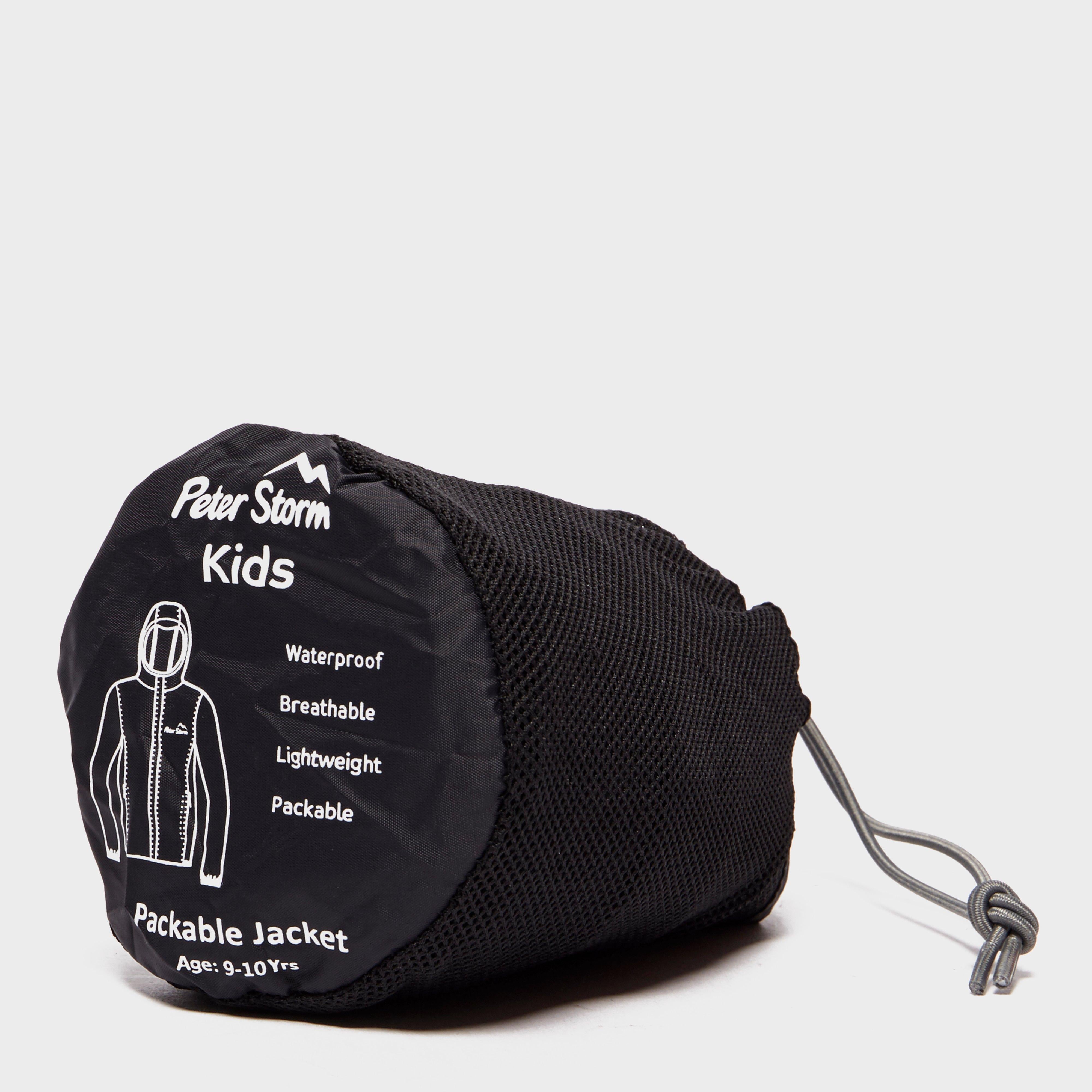 Kids Packable Waterproof Jacket Black