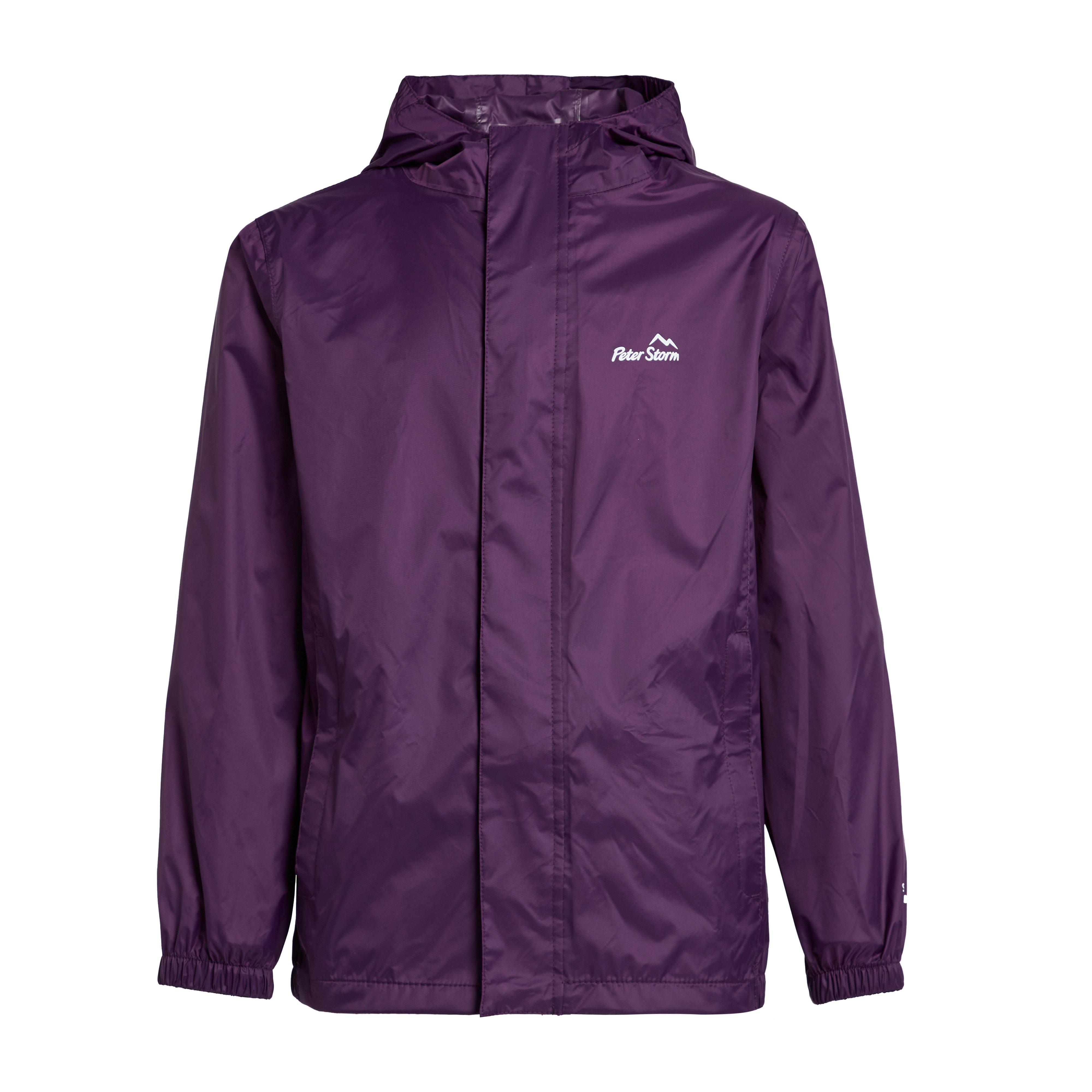 Kids Packable Waterproof Jacket Purple