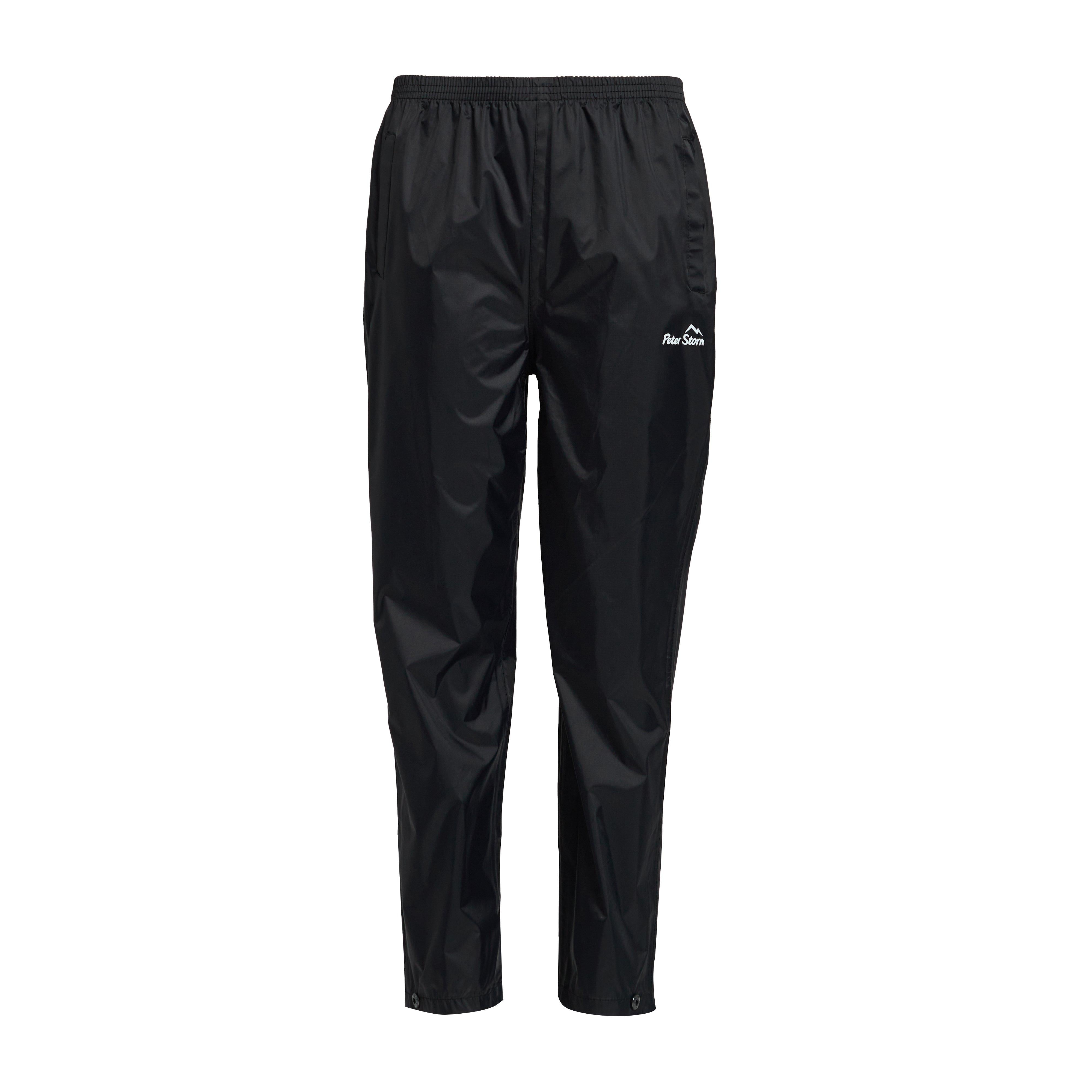 Kids Packable Waterproof Pants Black