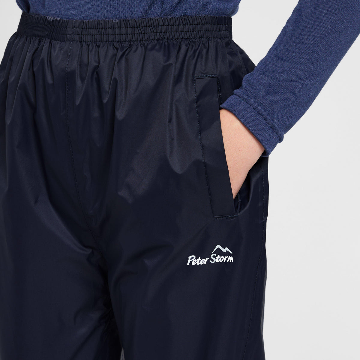 Kids Packable Waterproof Pants Navy