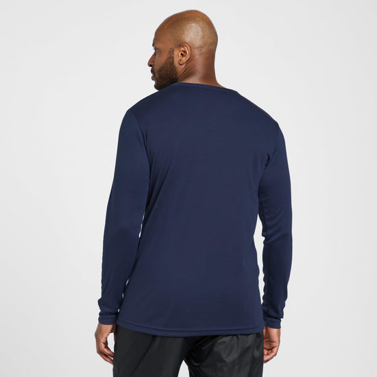 Mens Long Sleeved Thermal Crew Neck Top Navy