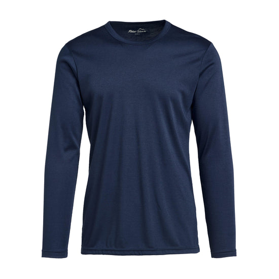 Mens Long Sleeved Thermal Crew Neck Top Navy