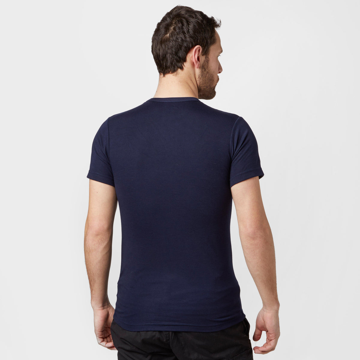 Mens Short Sleeved Thermal Crew Neck Top Navy