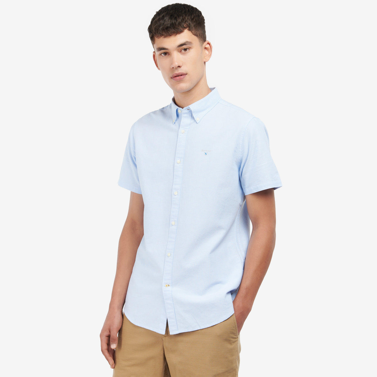 Mens Oxford Short Sleeved Shirt Blue