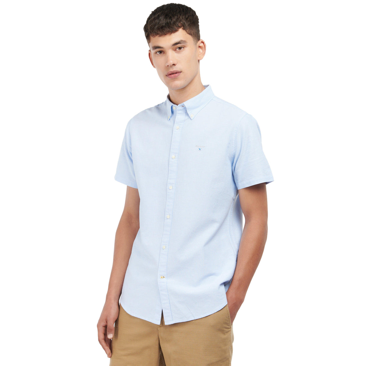 Mens Oxford Short Sleeved Shirt Blue