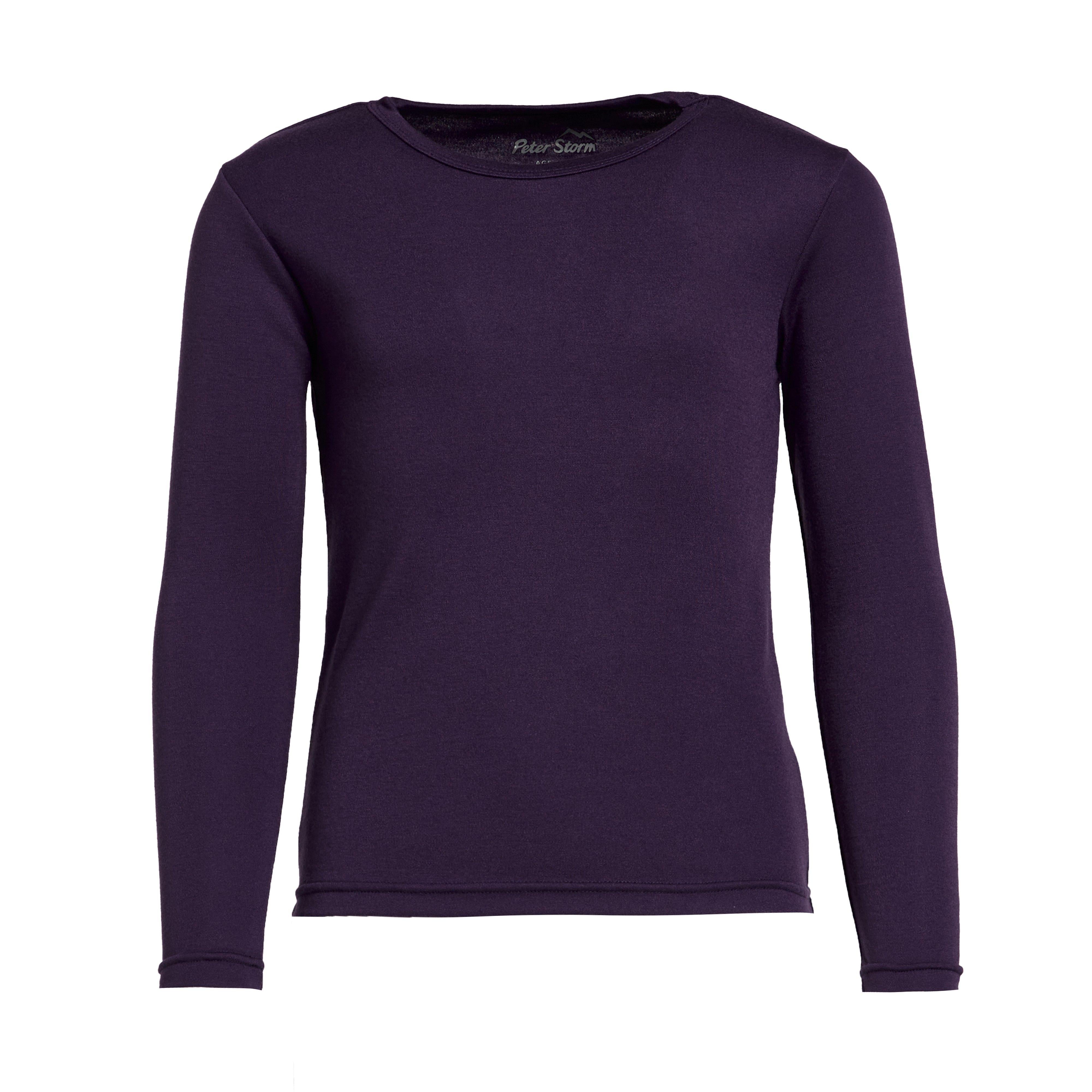 Kids Long Sleeved Thermal Crew Neck Top Purple