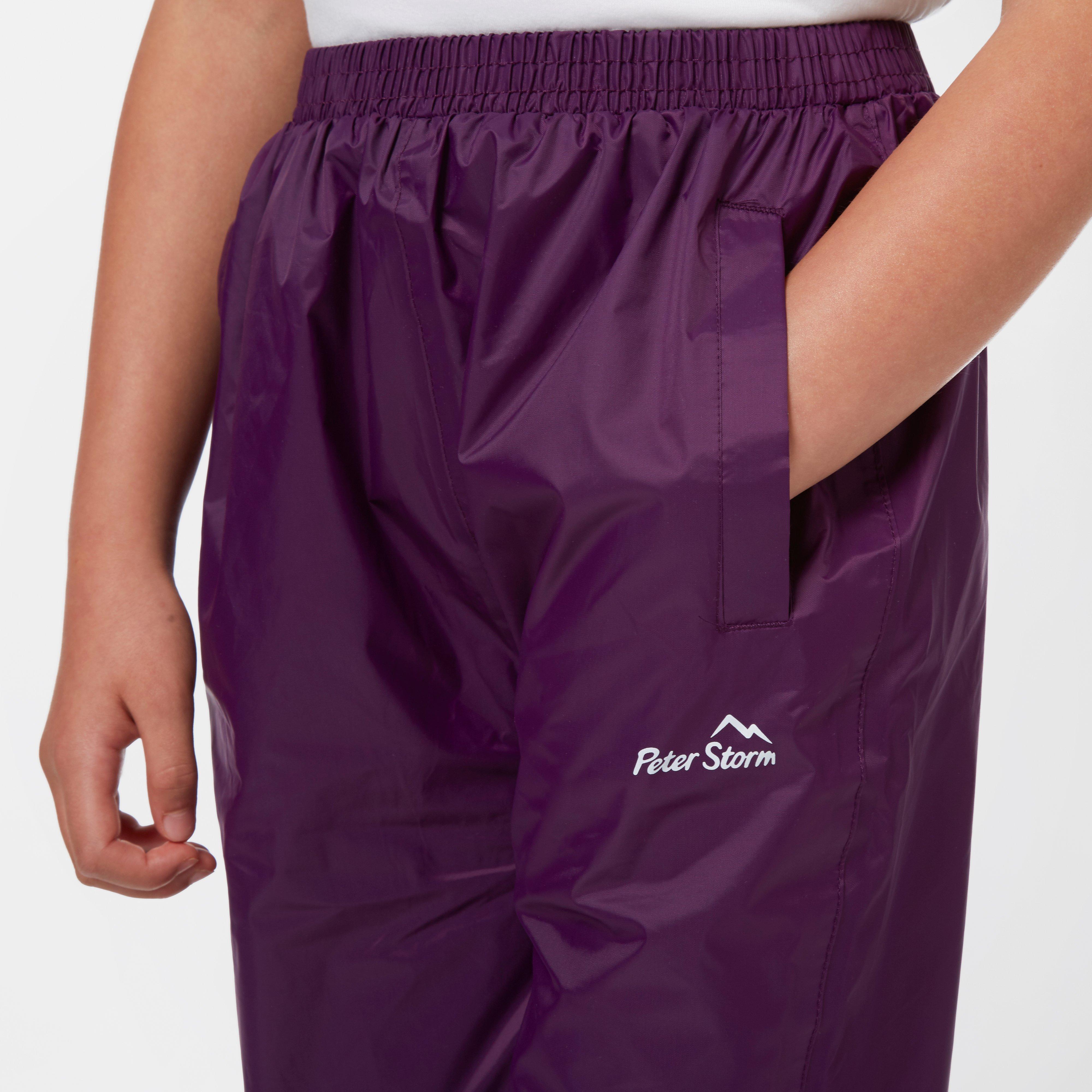 Kids Packable Waterproof Pants Purple