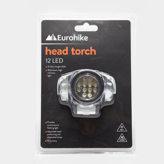 12 LED Head Torch Black