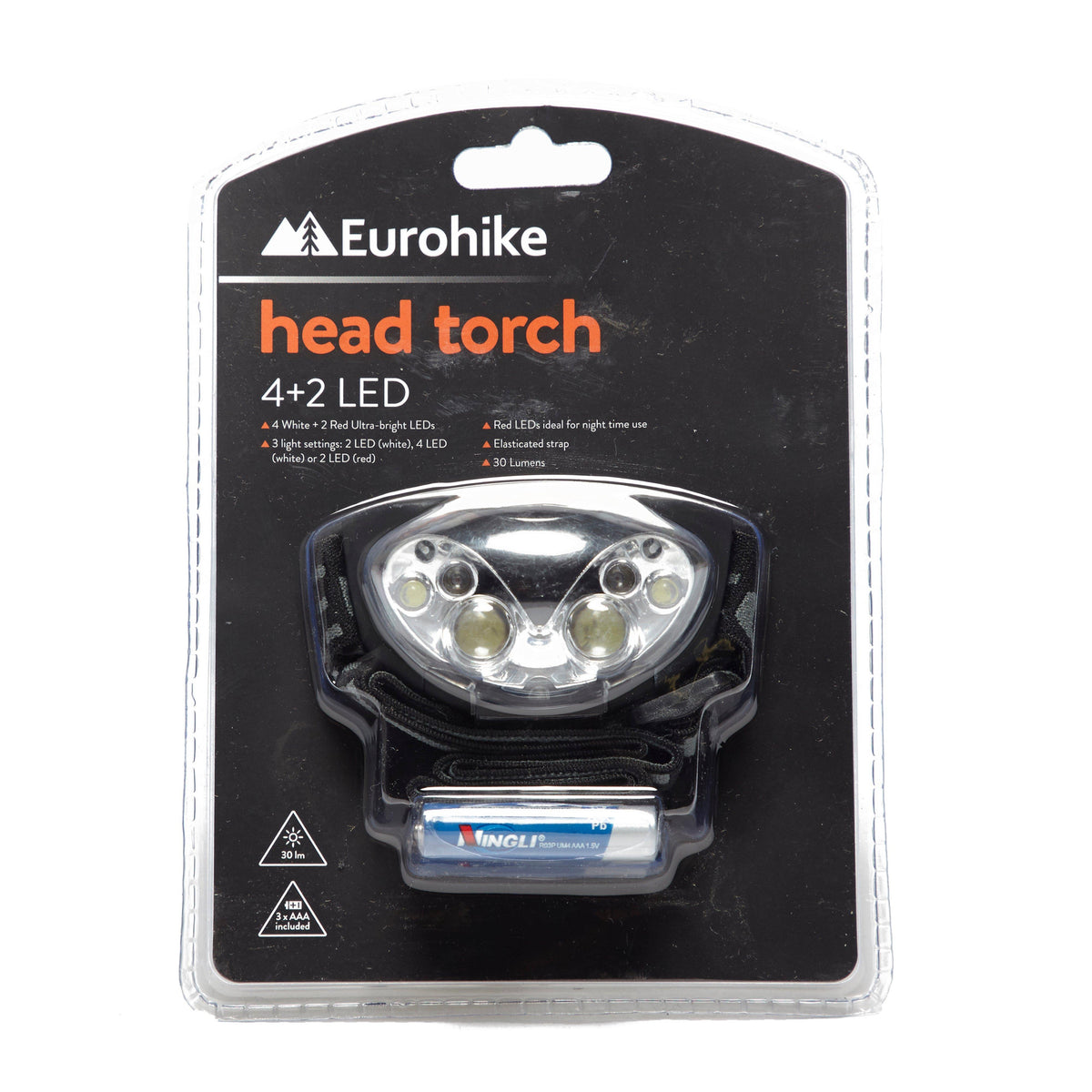 6 LED Head Torch Black