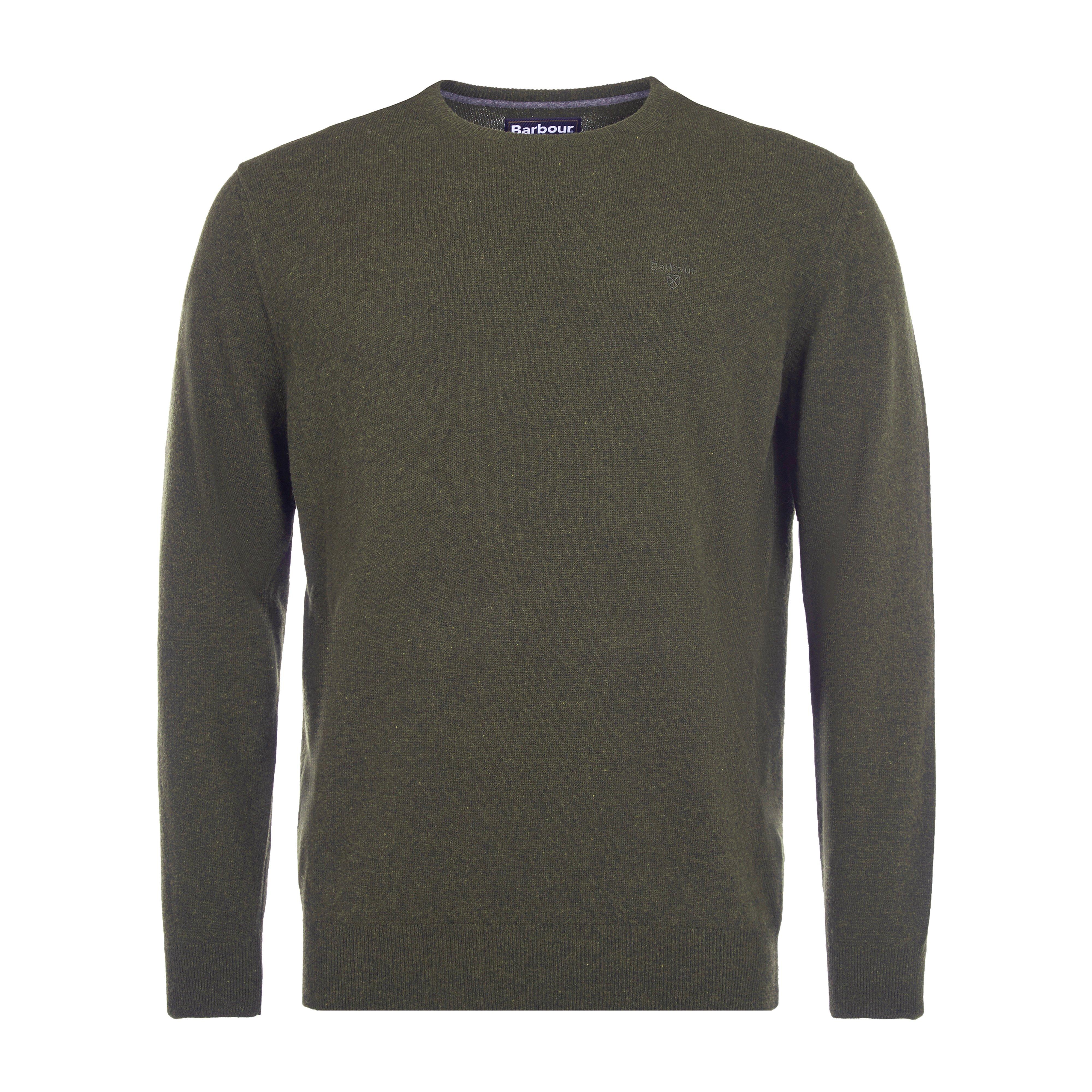 Mens Essential Lambswool Crew Neck Sweatshirt Seaweed
