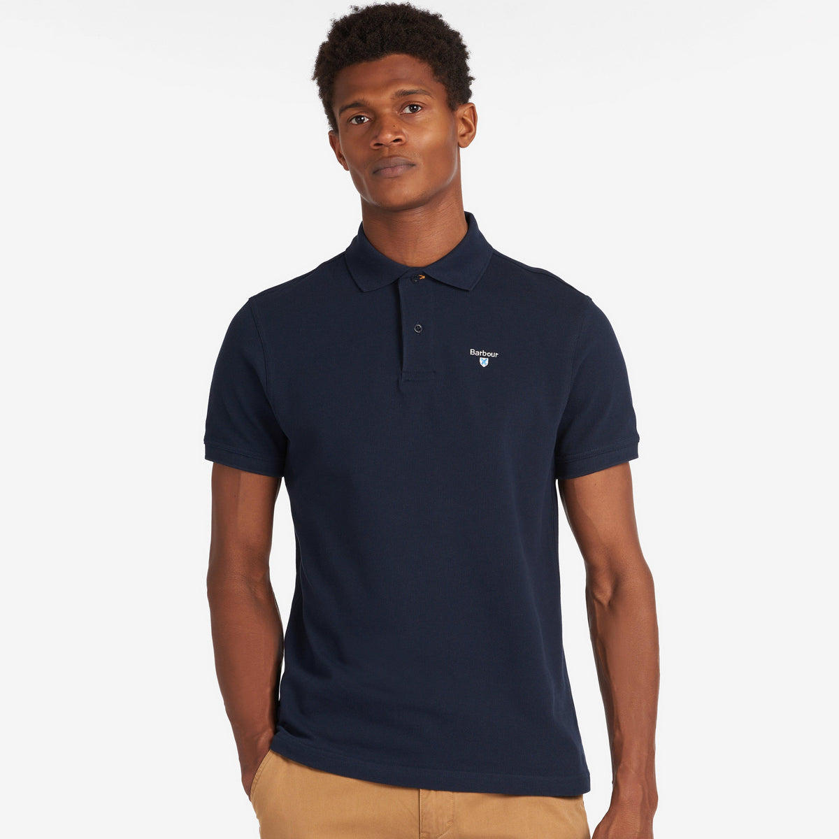 Mens Sports Mix Polo Shirt New Navy