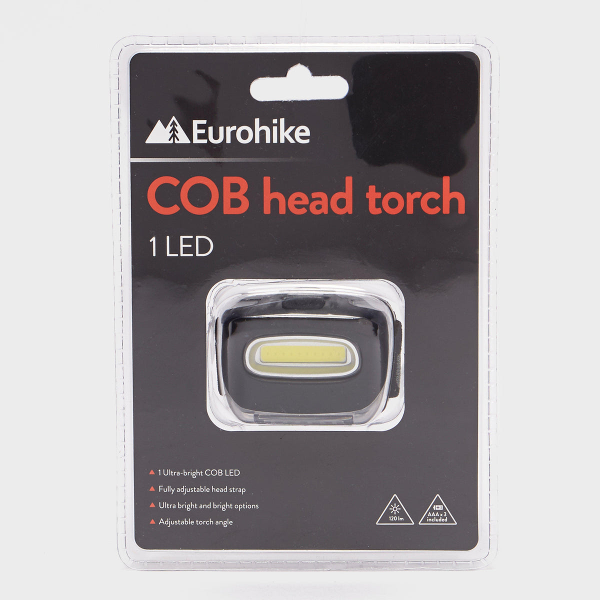 COB Head Torch 1 LED Black