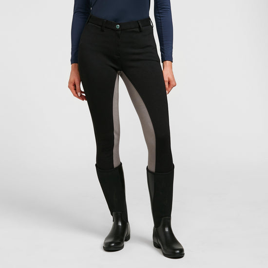 Womens Two Tone Jodhpurs Black/Grey