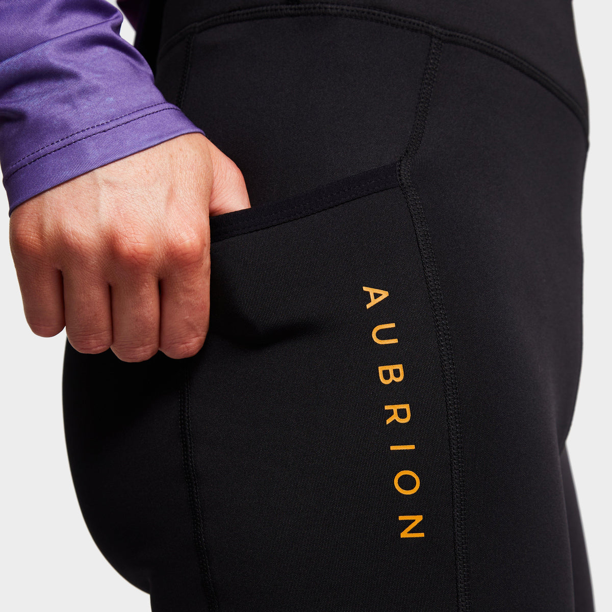 Womens Porter Winter Fleece Lined Knee Patch Riding Tights Black