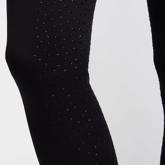 Womens Porter Winter Fleece Lined Knee Patch Riding Tights Black