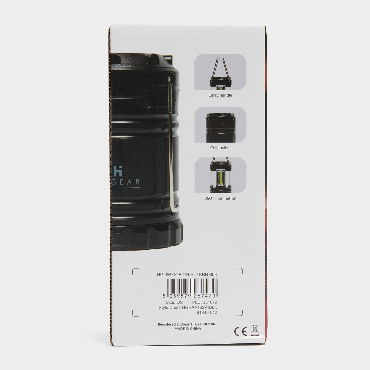 3W Cob Telescopic Lantern Black