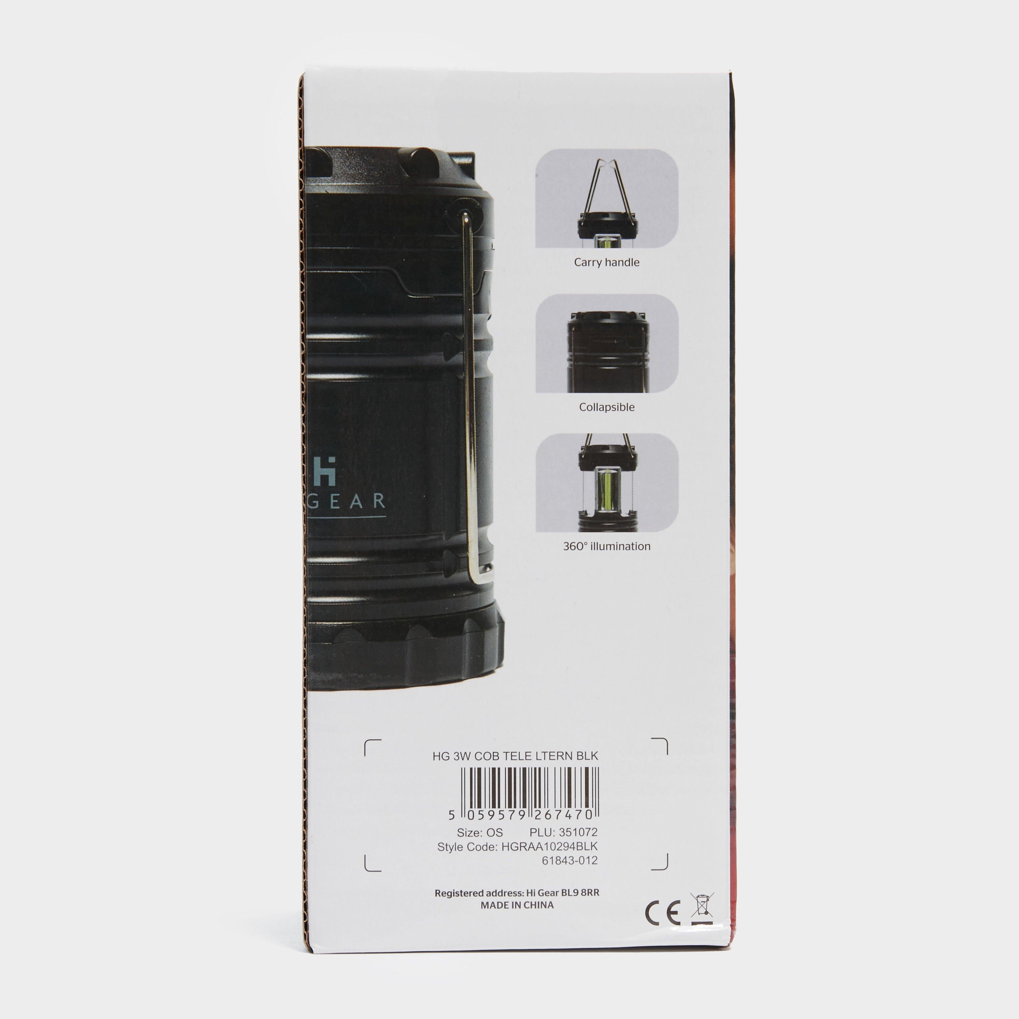 3W Cob Telescopic Lantern Black