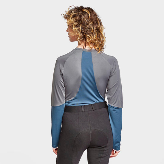 Womens Jade Crew Neck Technical Base Layer Blue/Grey