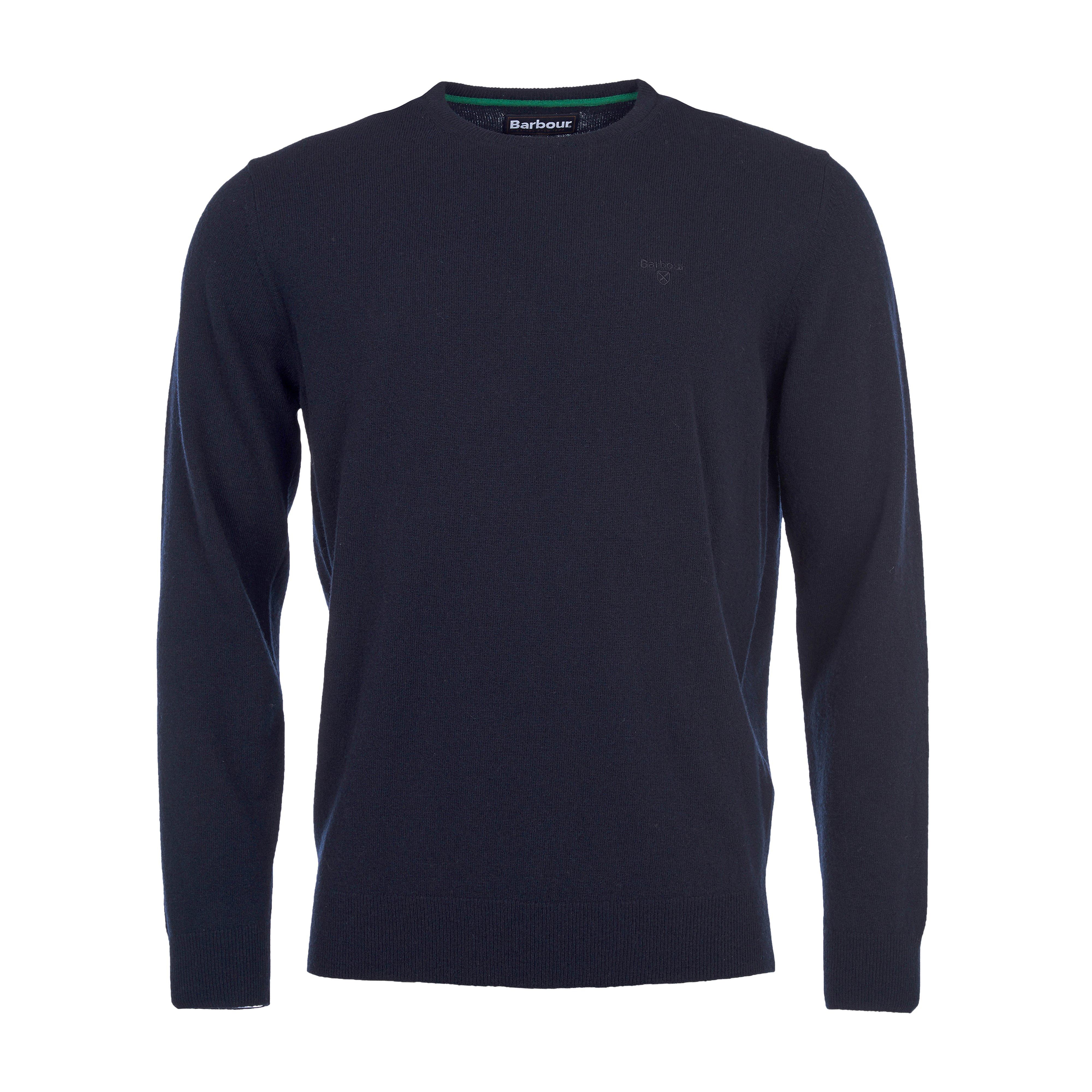 Mens Essential Lambswool Crew Neck Sweatshirt Navy