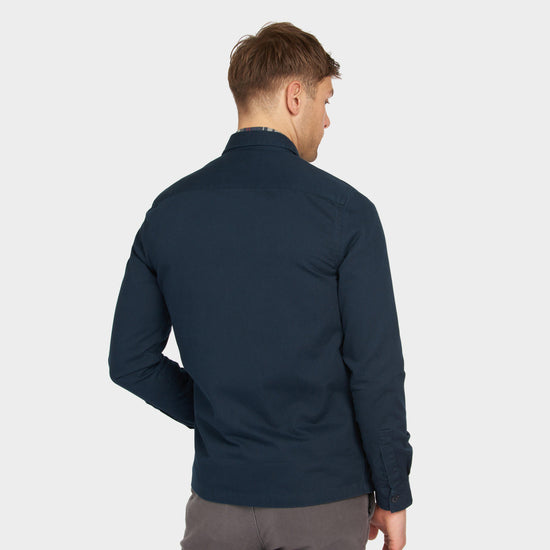 Mens Essential Twill Overshirt Navy