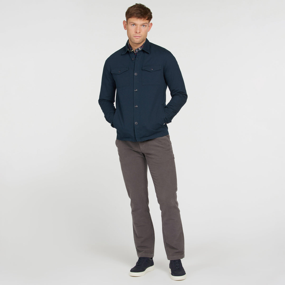 Mens Essential Twill Overshirt Navy