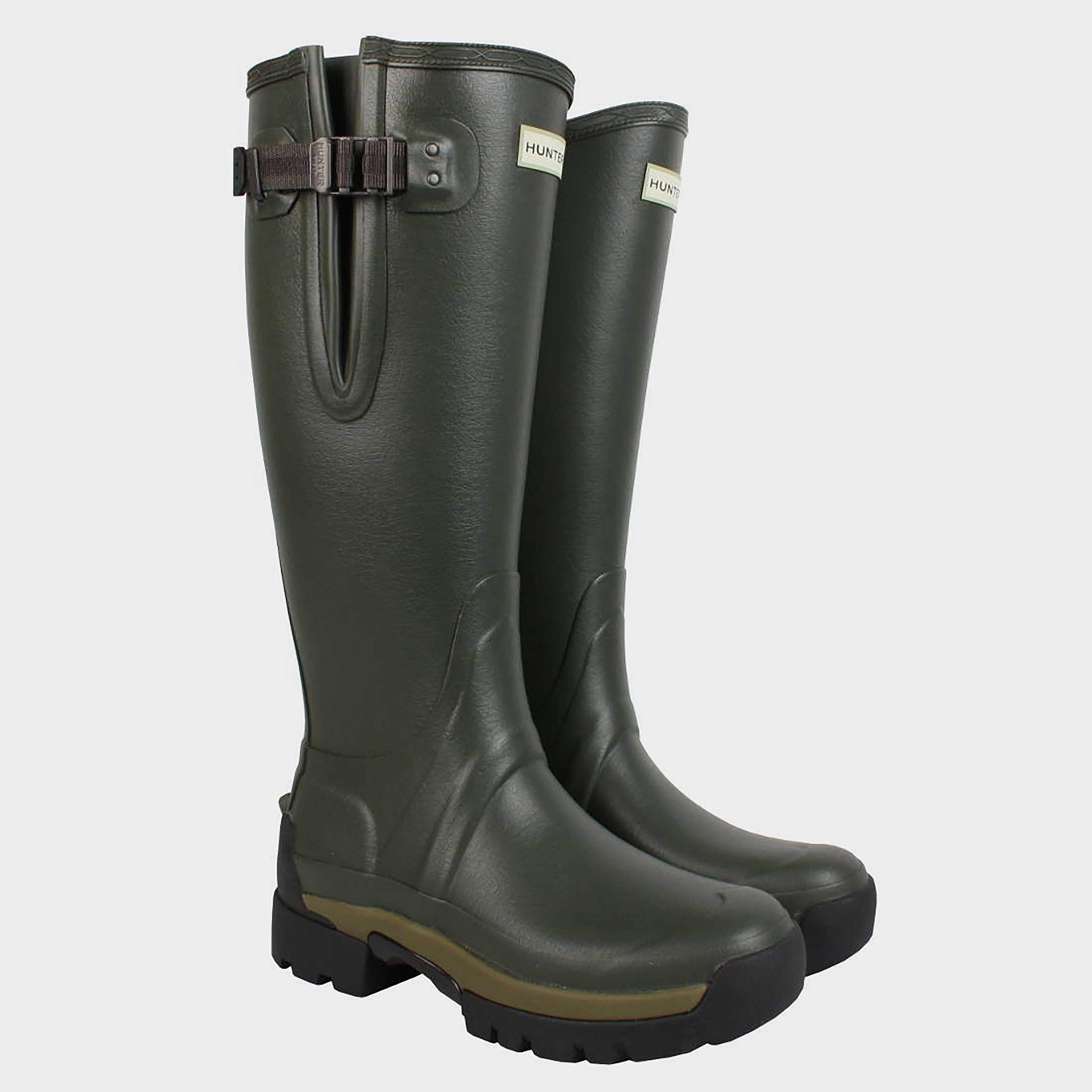 Ladies Balmoral II Side Adjustable Neoprene Wellington Boots Dark Olive