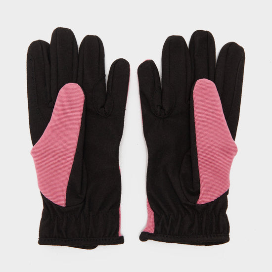 Hy5 Childs Everyday Two Tone Riding Gloves Black/Pink