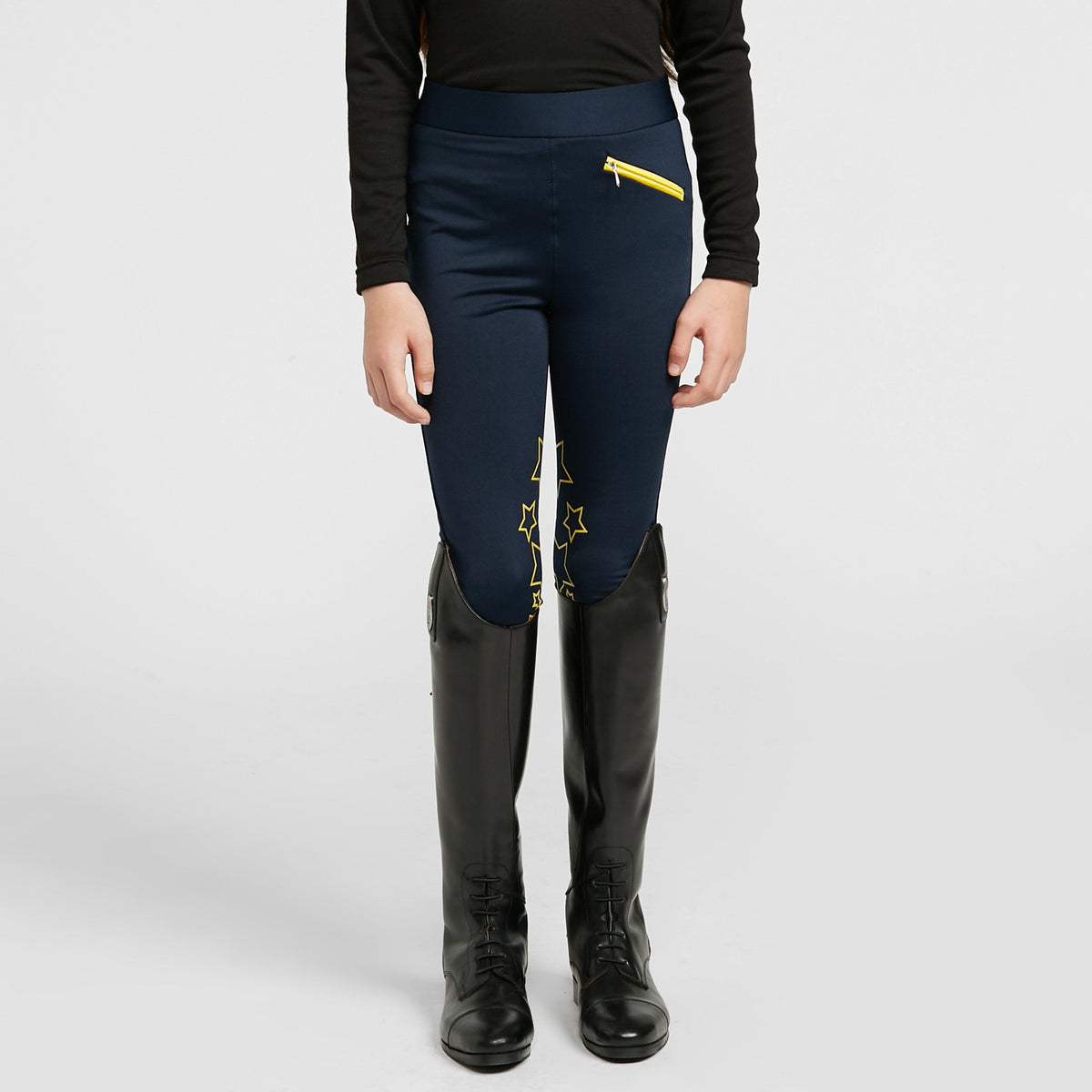 HyPERFORMANCE Childs Stella Riding Tights Navy/Yellow