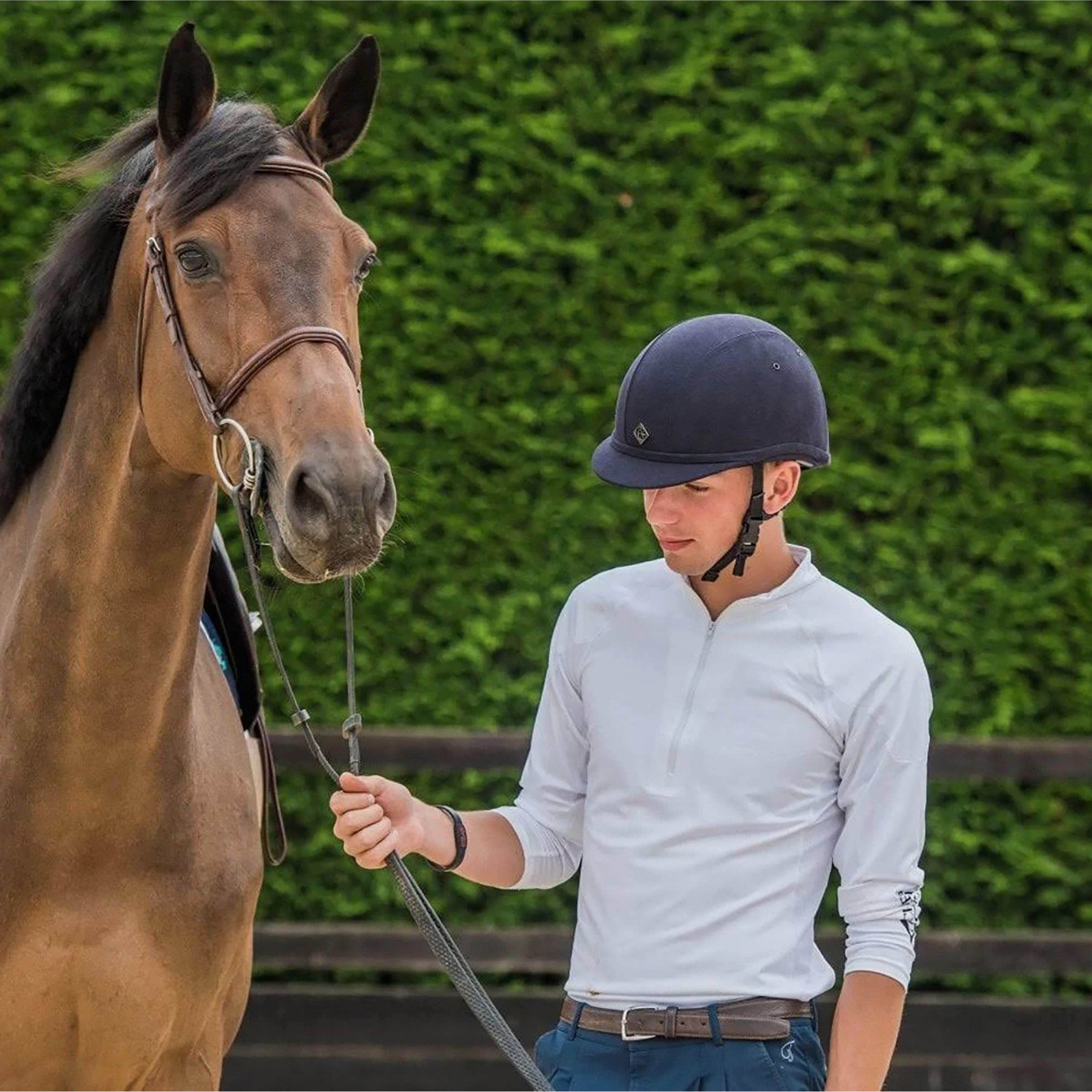 Junior YR8 Riding Hat Navy/Navy