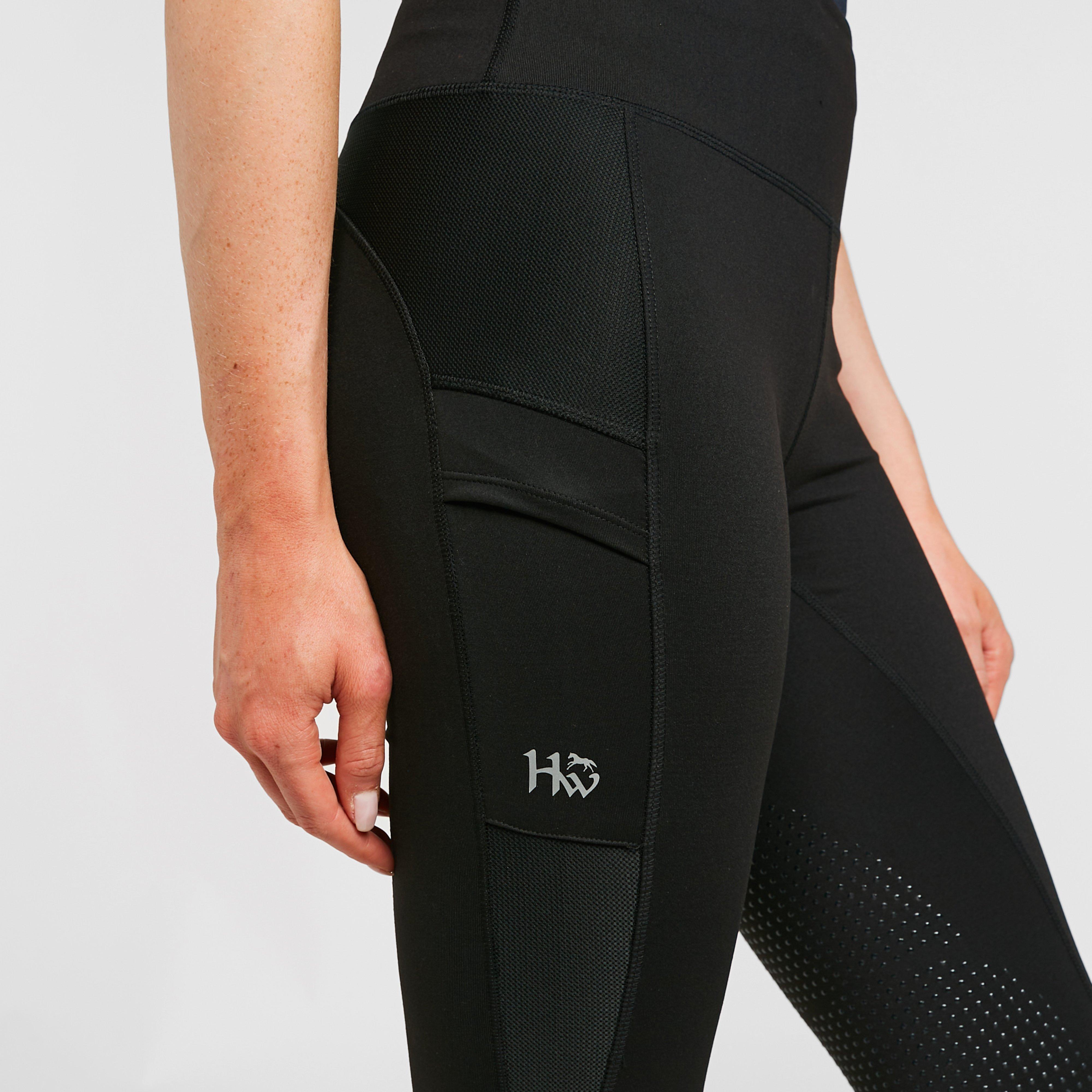 Womens Silicone Grip Riding Tights Black