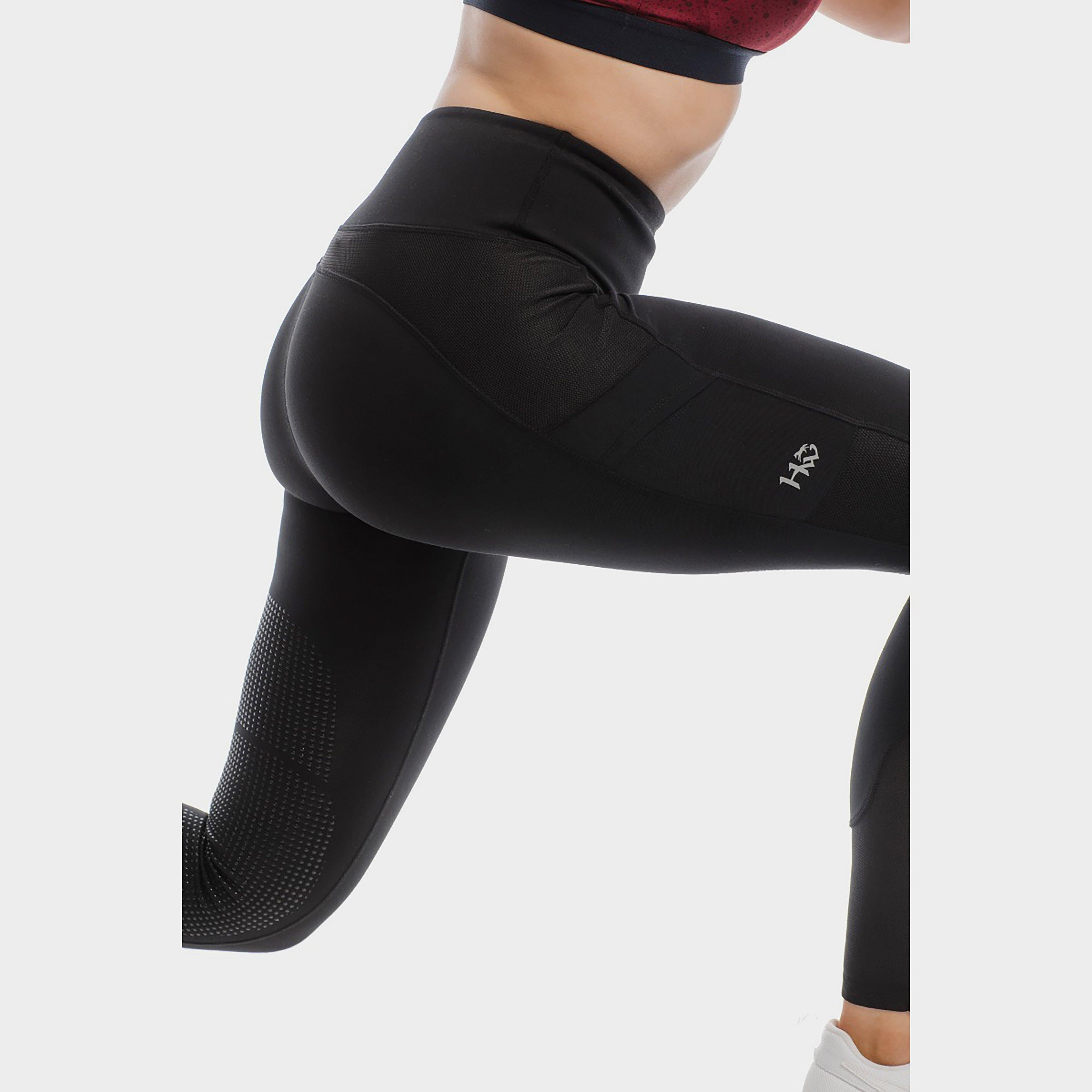 Womens Silicone Grip Riding Tights Charcoal