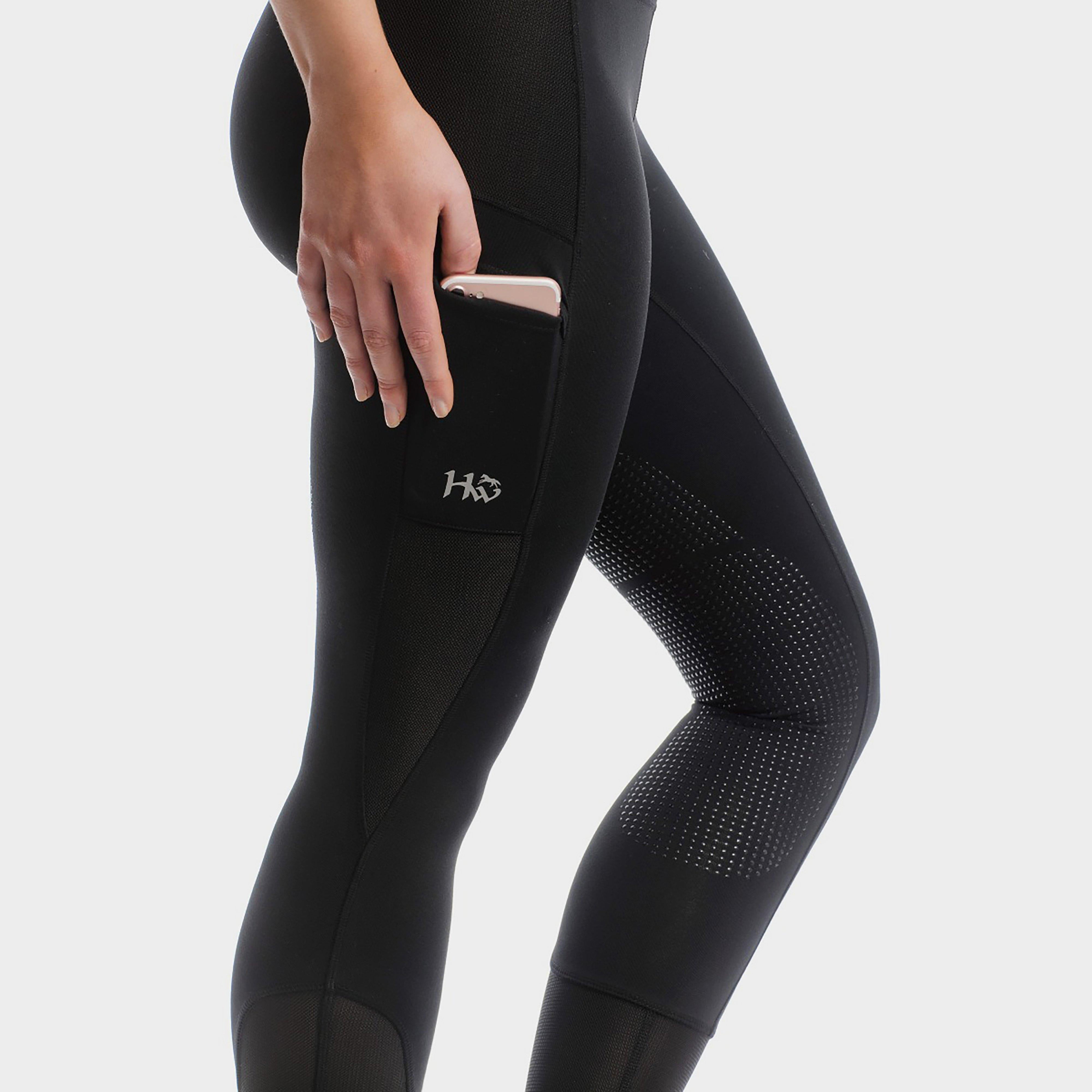 Womens Silicone Grip Riding Tights Charcoal
