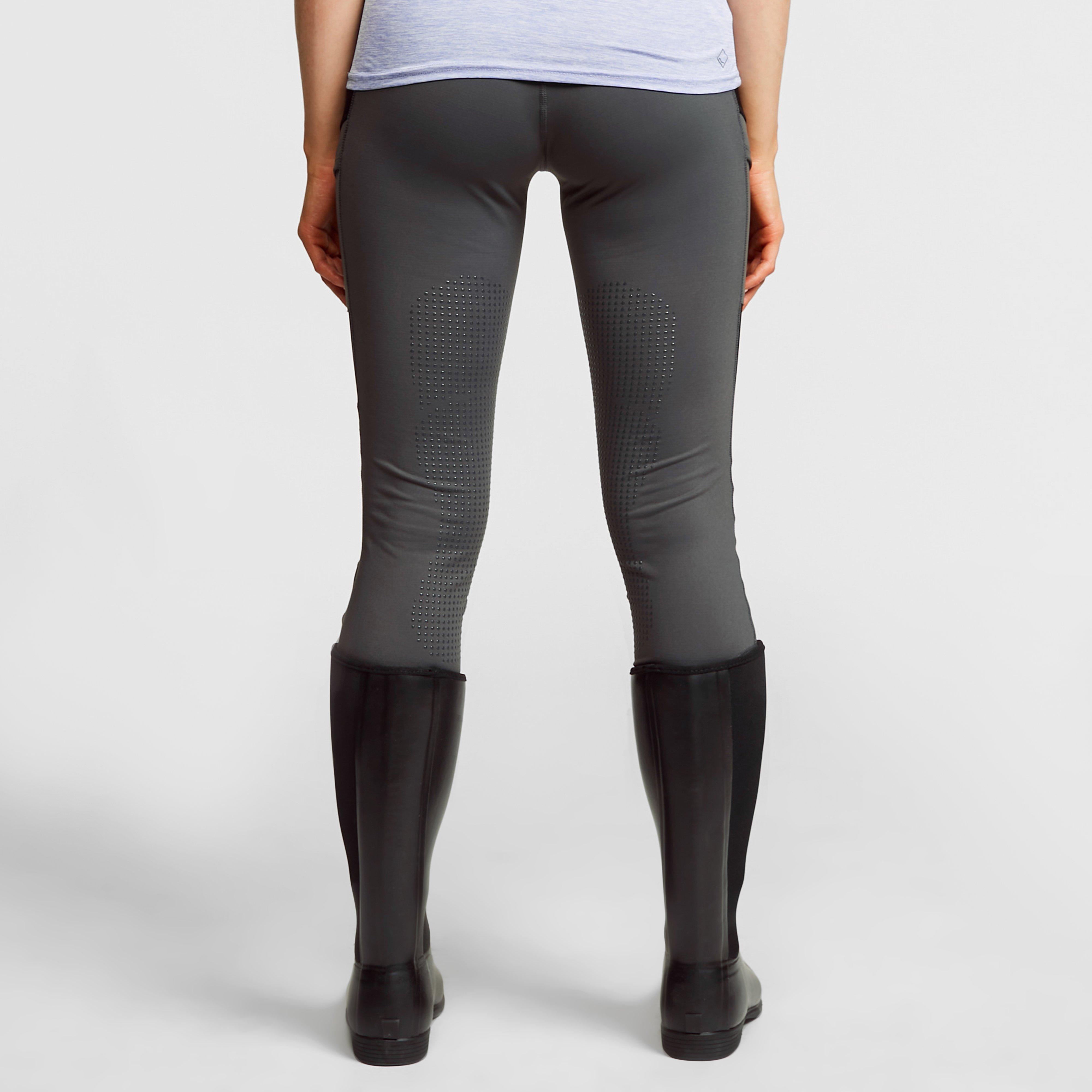 Womens Silicone Grip Riding Tights Charcoal