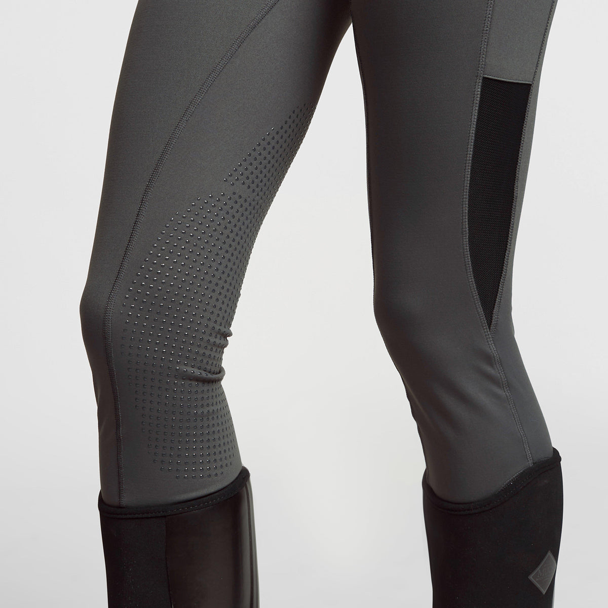 Womens Silicone Grip Riding Tights Charcoal