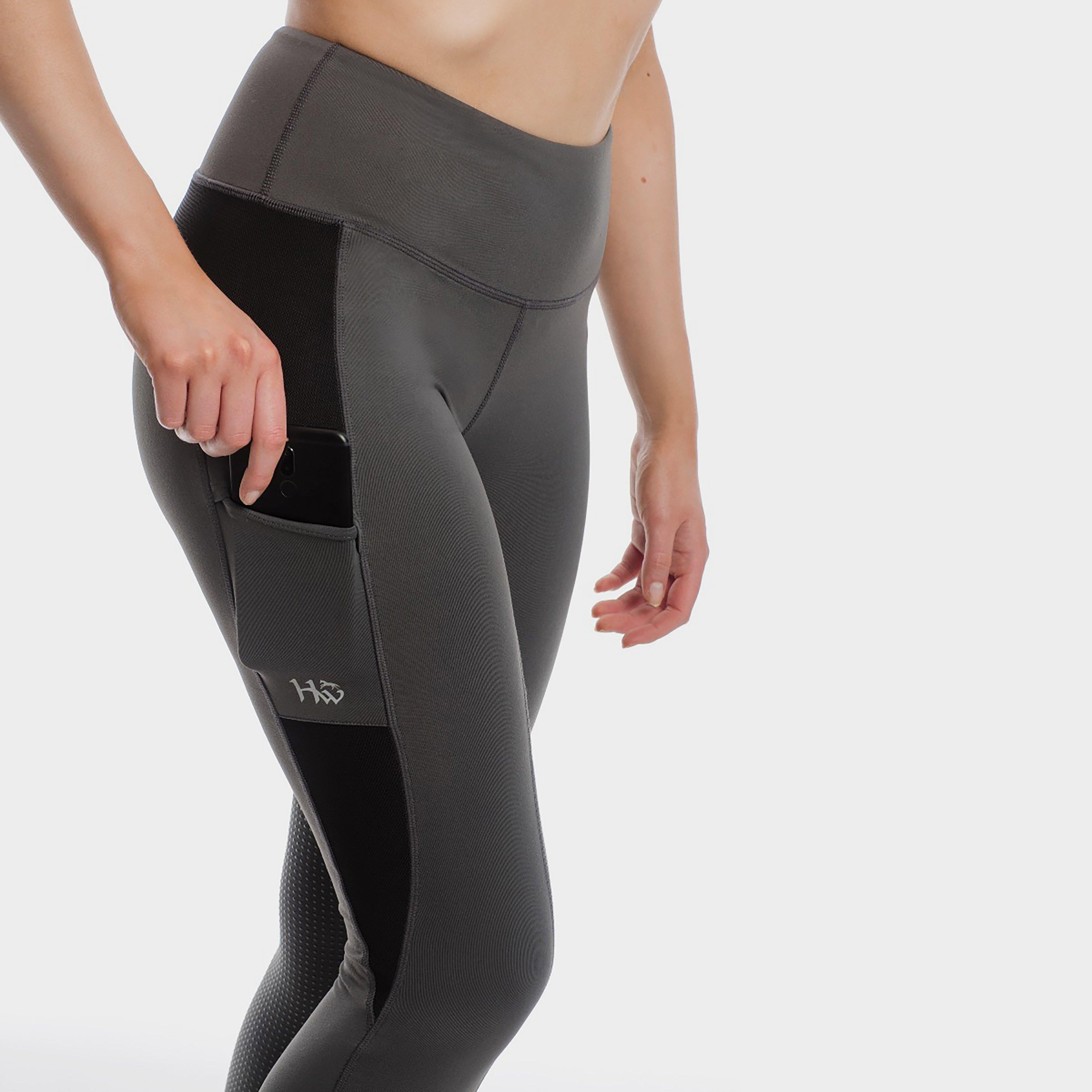 Womens Silicone Grip Riding Tights Charcoal