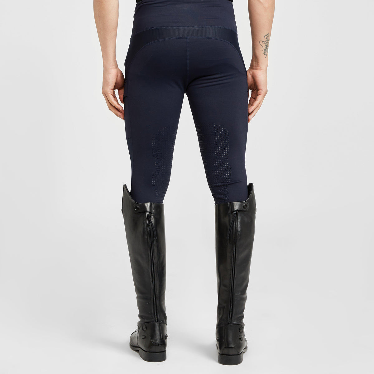 Womens Silicone Grip Riding Tights Navy