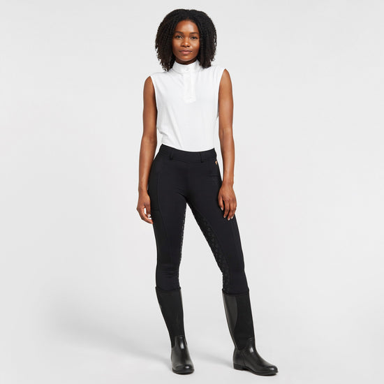 Ladies Sleeveless Stock Shirt White