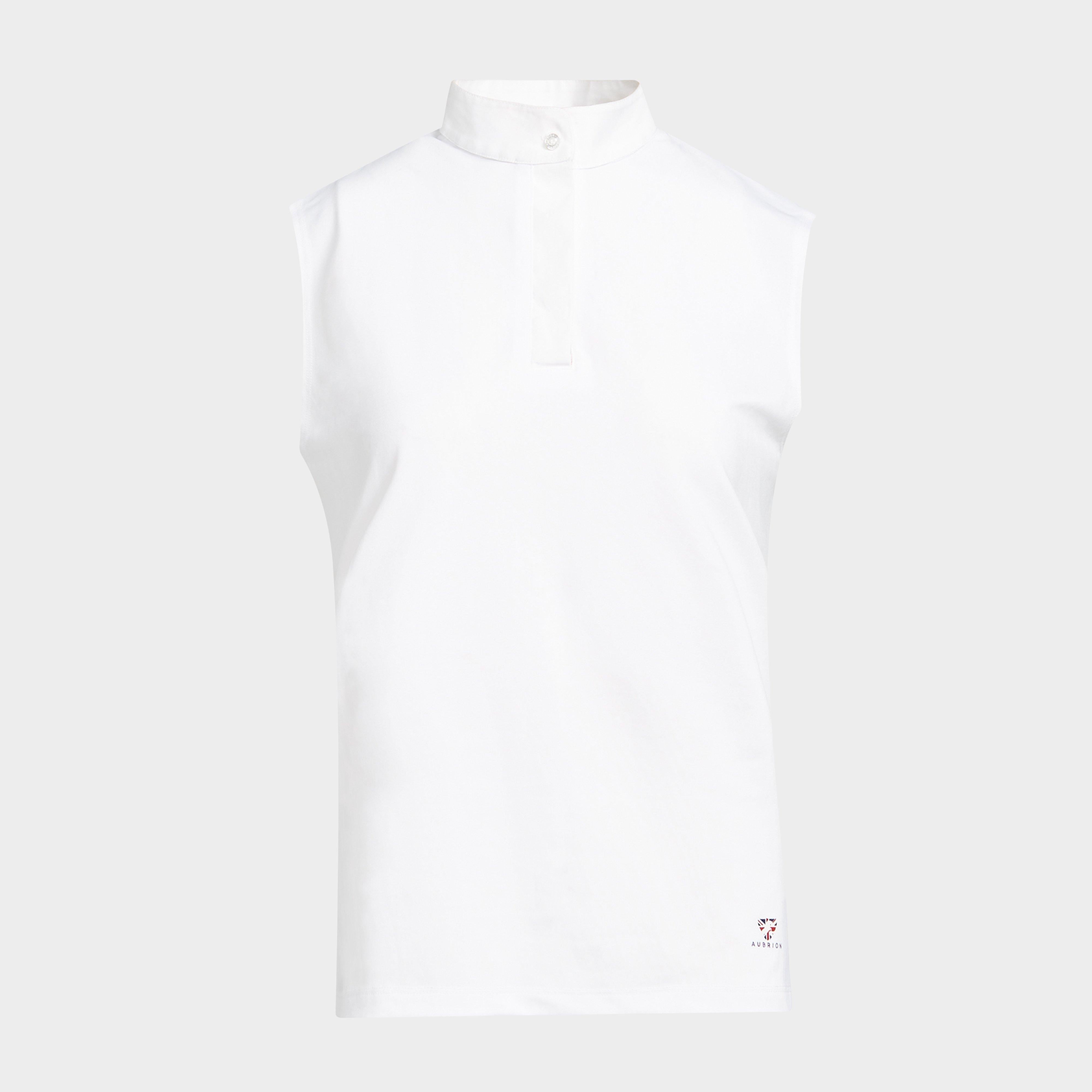 Ladies Sleeveless Stock Shirt White