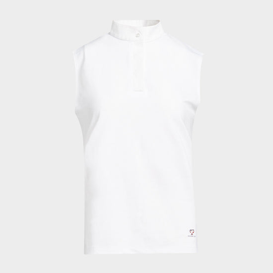 Ladies Sleeveless Stock Shirt White