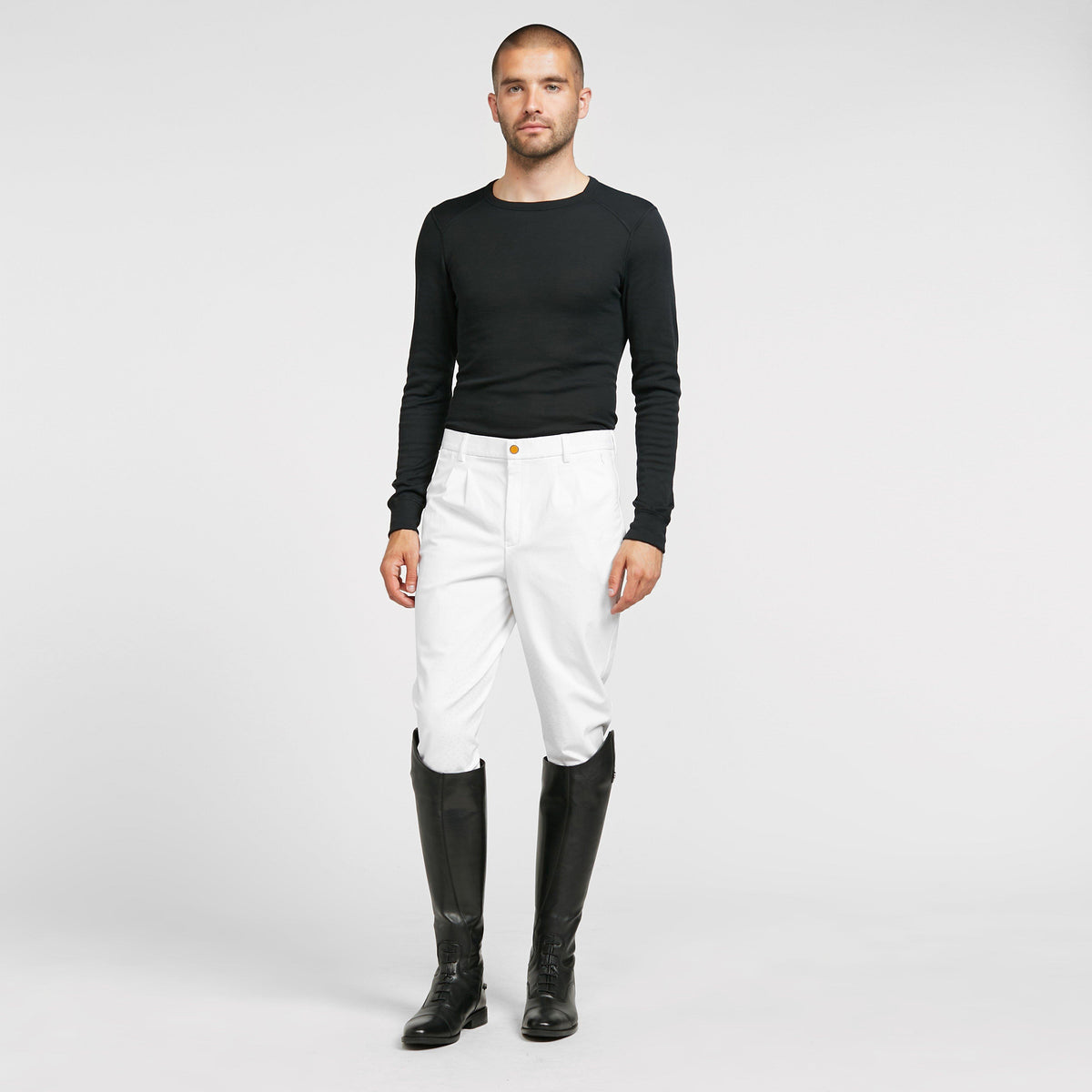 Mens Walton Knee Patch Breeches White
