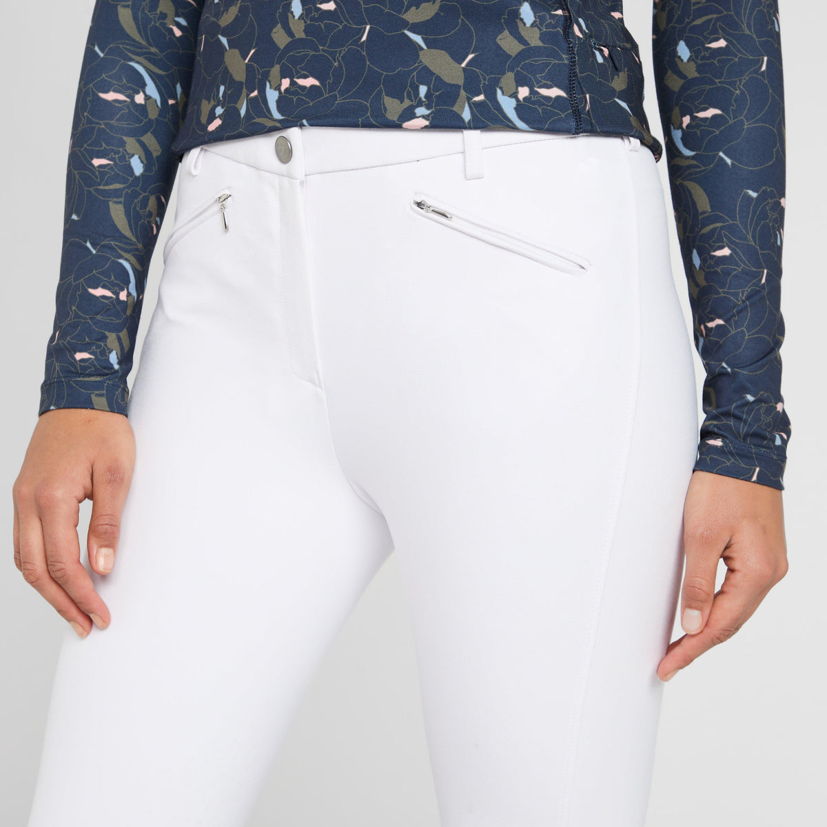 Womens Thompson Knee Patch Breeches White