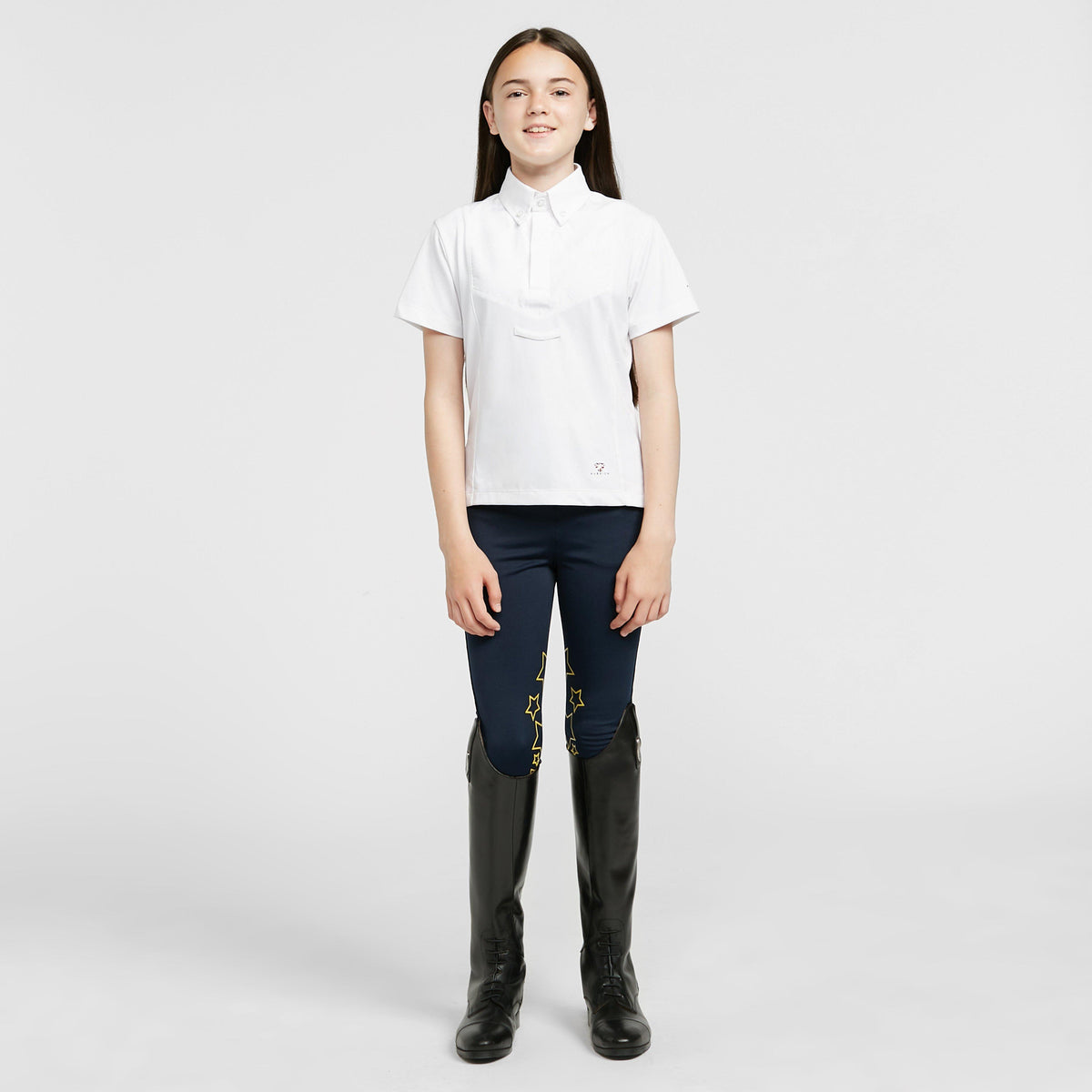 Child Short Sleeve Tie Shirt White