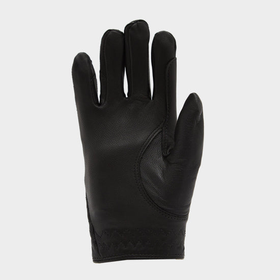Child Leather Riding Gloves Black