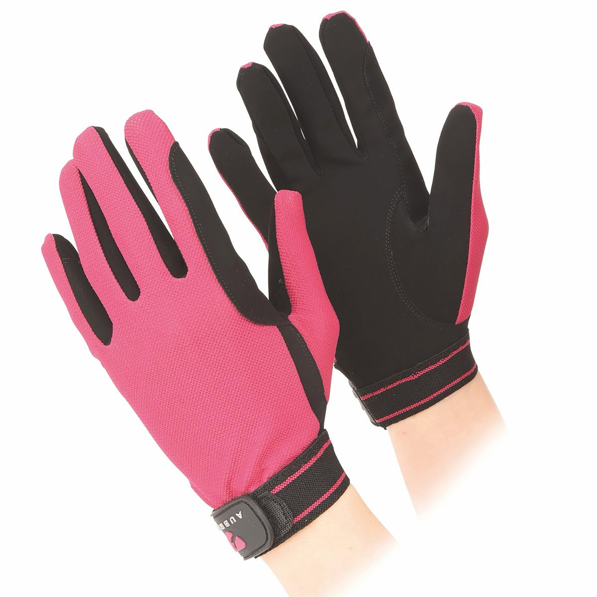 Child Mesh Riding Gloves Raspberry S