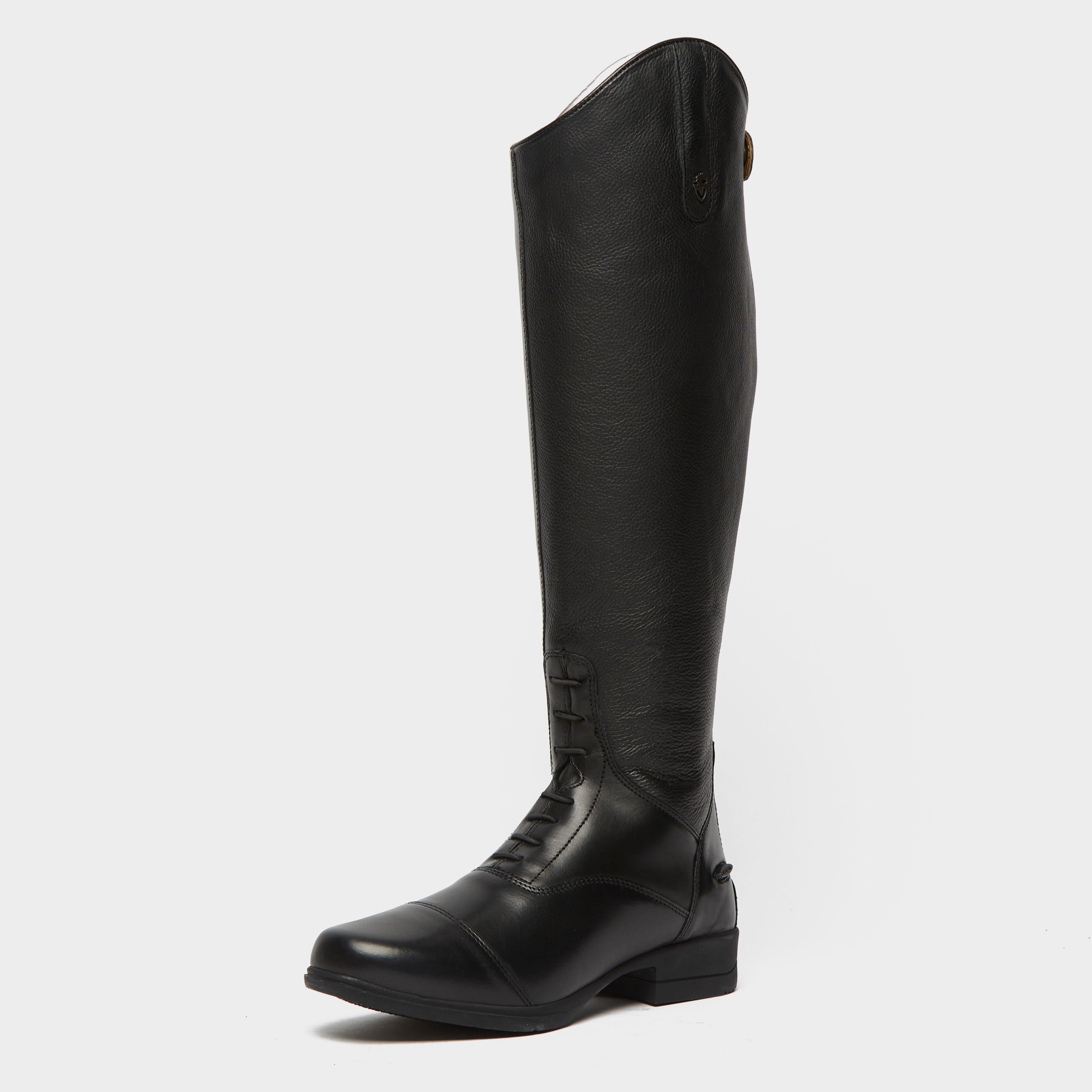 Womens Gianna Leather Field Riding Boots Black